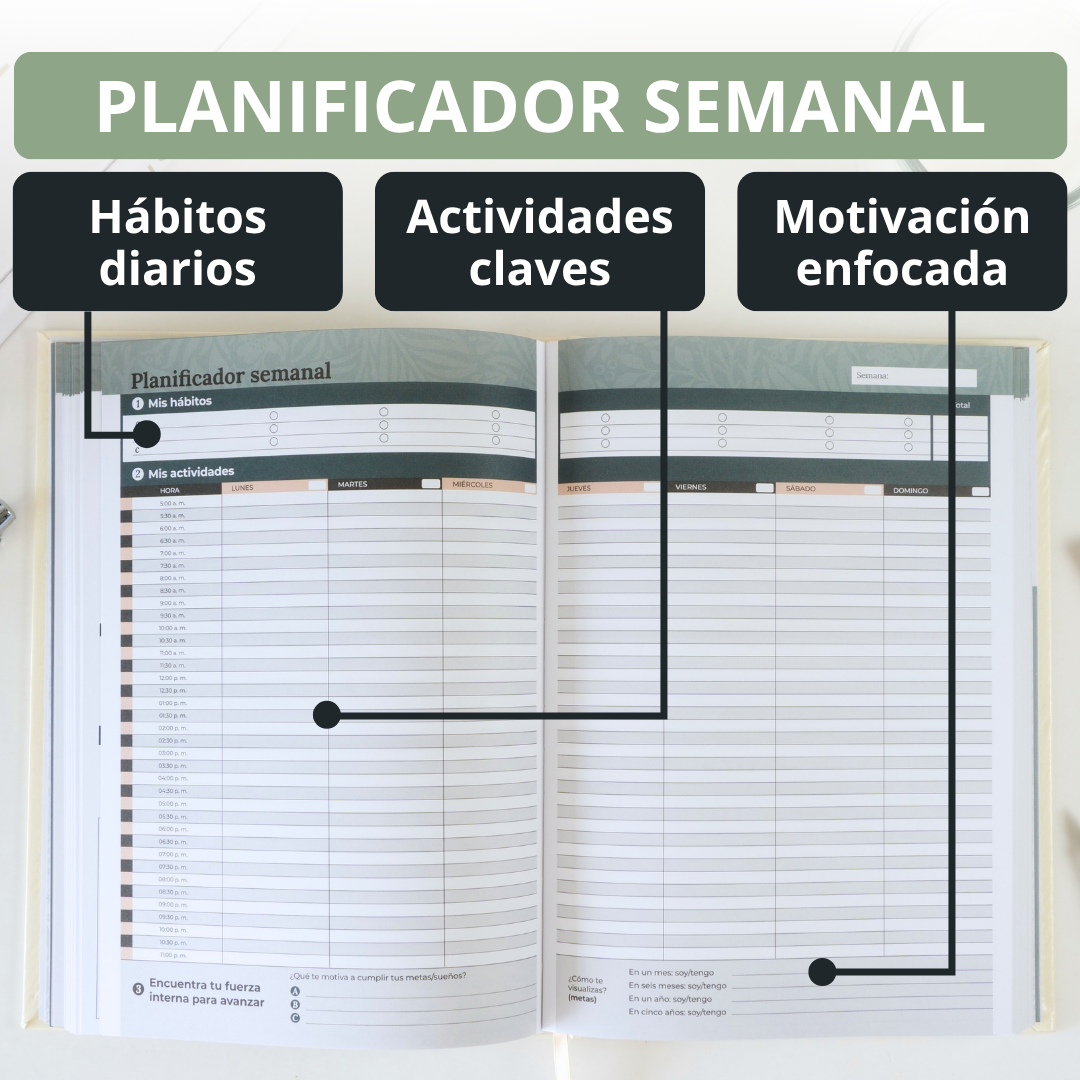 Diario y planificador para lograr tus metas
